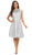 Eureka Fashion - 3633 Lace Appliqued Cap Sleeve Chiffon Dress Special Occasion Dress XS / Silver