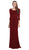 Eureka Fashion - 3935 Beaded Lace Scoop Neck Sheath Dress Special Occasion Dress XS / Burgundy