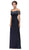 Eureka Fashion - 3937 Beaded Off-Shoulder Chiffon Sheath Dress Special Occasion Dress XS / Navy