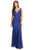 Eureka Fashion - 5010 Lace Deep V-neck Trumpet Dress Evening Dresses XS / Royal Blue