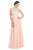 Eureka Fashion - 5023 Lace Jewel Neck Chiffon A-line Dress Bridesmaid Dresses XS / Blush
