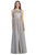 Eureka Fashion - 5023 Lace Jewel Neck Chiffon A-line Dress Bridesmaid Dresses XS / Silver