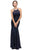 Eureka Fashion - 5030 Halter Neck Lace Trumpet Dress Bridesmaid Dresses XS / Navy