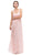 Eureka Fashion - 5101 Illusion Cutout Ruched Jersey Dress Bridesmaid Dresses XS / Blush