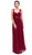 Eureka Fashion - 5101 Illusion Cutout Ruched Jersey Dress Bridesmaid Dresses XS / Burgundy