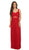 Eureka Fashion - 5101 Illusion Cutout Ruched Jersey Dress Bridesmaid Dresses XS / Red