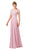 Eureka Fashion - 5909 Short Sleeve Lace Bodice Scalloped Peplum Dress Special Occasion Dress XS / Dusty Pink