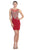 Eureka Fashion - 6002 Illusion Bateau Metallic Embroidered Dress Special Occasion Dress XS / Red
