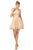 Eureka Fashion - 6026 Gold Appliqued Halter Cocktail Dress Homecoming Dresses XS / Champagne