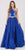 Eureka Fashion - 6036 Appliqued Halter Asymmetrical Cascade Gown Special Occasion Dress XS / Royal