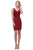 Eureka Fashion - 6040 Beaded V-Neck Cocktail Dress Homecoming Dresses XS / Burgundy