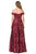 Eureka Fashion - 6733 Sequined Deep Off-Shoulder Velvet A-line Dress Special Occasion Dress