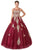 Eureka Fashion - 6900 Lace Appliqued Scoop Ballgown Quinceanera Dresses XS / Burgundy