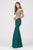 Eureka Fashion - 7012 Appliqued Bodice Off Shoulder Long Gown Special Occasion Dress XS / Hunter Green/Gold