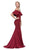 Eureka Fashion - 7113 Ruffle Paneled Off Shoulder Mermaid Gown Bridesmaid Dresses XS / Burgundy