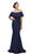 Eureka Fashion - 7113 Ruffle Paneled Off Shoulder Mermaid Gown Bridesmaid Dresses XS / Navy