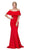 Eureka Fashion - 7113 Ruffle Paneled Off Shoulder Mermaid Gown Bridesmaid Dresses XS / Red