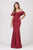 Eureka Fashion - 7333 Bejeweled Ruffle Overlay Mermaid Gown Bridesmaid Dresses XS / Burgundy