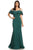 Eureka Fashion - 7333 Bejeweled Ruffle Overlay Mermaid Gown Bridesmaid Dresses XS / Hunter Green
