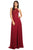 Eureka Fashion - 8111 Illusion Halter Embroidered Bodice A-Line Dress Bridesmaid Dresses XS / Burgundy