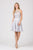 Eureka Fashion - 8222 Embroidered Illusion Halter Knee Length Dress Bridesmaid Dresses XS / Silver