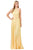 Eureka Fashion - 8711 Halter Neck Chiffon Sheath Dress Bridesmaid Dresses XS / Yellow
