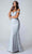 Eureka Fashion 9007 - Off-shoulder Lace Applique Evening Gown Evening Gown XS / Silver/Silver