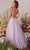 Eureka Fashion 9009 - Glitter Mesh Plunging V-Neck Prom Gown Special Occasion Dress