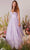 Eureka Fashion 9009 - Glitter Mesh Plunging V-Neck Prom Gown Special Occasion Dress XS / Lilac
