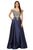 Eureka Fashion - 9027 Beaded Appliqued Off-Shoulder Gown Prom Dresses XS / Navy