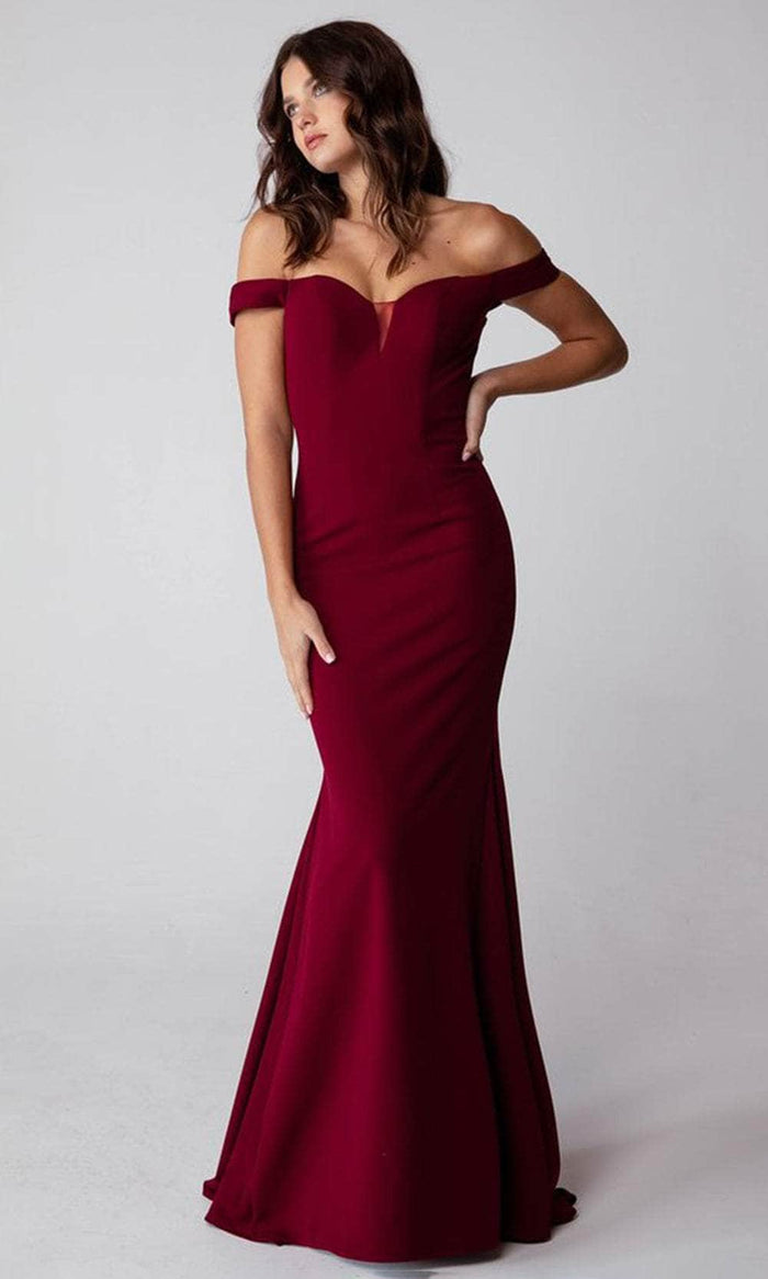 Eureka Fashion 9081 - Off-Shoulder Mermaid Evening Dress Evening Dresses XS / Burgundy