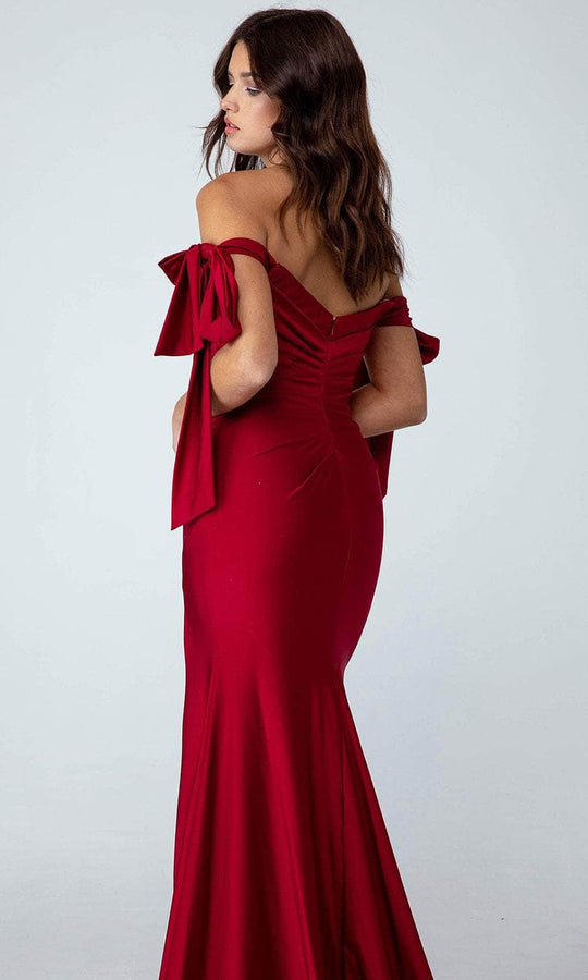 Eureka Fashion 9181 - Off-Shoulder Ruched Bodice Evening Dress