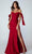 Eureka Fashion 9181 - Off-Shoulder Ruched Bodice Evening Dress Evening Dresses XS / Burgundy