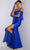 Eureka Fashion 9181 - Off-Shoulder Ruched Bodice Evening Dress Evening Dresses XS / Royal