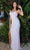 Eureka Fashion 9710 - Fully Sequined V-neck Evening Gown Evening Gown XS / Pearly Pink