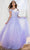 Eureka Fashion 9899 - Embroidered Off-shoulder Long Gown Evening Dress XS / Lilac