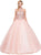 Eureka Fashion - Beaded Illusion High Halter Evening Gown Special Occasion Dress XS / Blush