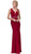 Eureka Fashion - Beaded Plunging V-neck Jersey Evening Dress Special Occasion Dress XS / Burgundy