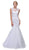 Eureka Fashion Bridal - Lace Illusion Mermaid Wedding Evening Gown Special Occasion Dress XS / White