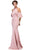 Eureka Fashion - Embellished High Halter Satin Sheath Evening Dress Special Occasion Dress XS / Blush