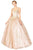 Eureka Fashion - Embellished V-neck Glitter Ballgown Prom Dresses XS / Rosegold