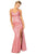 Eureka Fashion - Glitter Jersey V-neck Sheath Dress Bridesmaid Dresses XS / Ruby Red