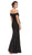 Eureka Fashion - Off-Shoulder Notched Foldover Sheath Evening Gown Special Occasion Dress