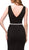 Eureka Fashion - Plunging V-neck Beaded Jersey Evening Dress - 1 pc Black In Size M Available CCSALE M / Black