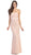 Eureka Fashion - Strapless Corset Bodice Lace Sheath Evening Gown Special Occasion Dress XS / Blush