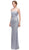 Eureka Fashion - Strapless Corset Bodice Lace Sheath Evening Gown Special Occasion Dress XS / Silver