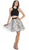 Eureka Fashion - Two Piece Lace Printed Cocktail Dress Special Occasion Dress XS / Black/White