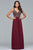 Faviana - 10017 Beaded V-neck A-line Dress Prom Dresses 0 / Chianti