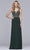 Faviana - 10017 Beaded V-neck A-line Dress Prom Dresses 0 / Evergreen