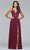 Faviana -10102 Beaded Plunging V Neck Chiffon Dress - 1 pc Rose Pink In Size 2 Available CCSALE 2 / Rose Pink